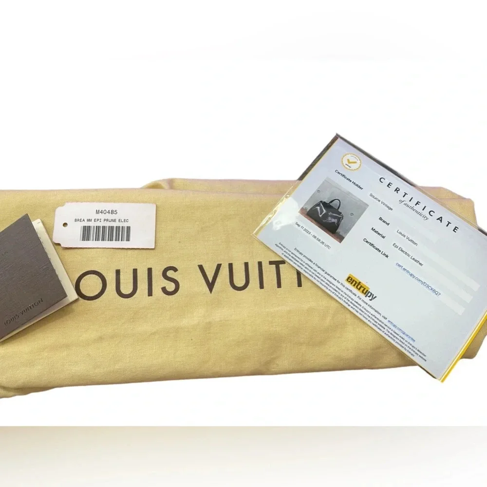 Auth. Louis Vuitton 2011 Bordeaux Electric Epi Brea MM Bag (COA)